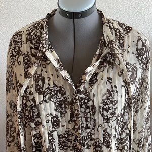 New NWOT $79 Coldwater Creek Top 2XL Blush Pintuck Long Sleeve shirt Plus size